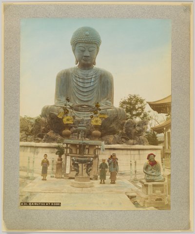 Daibutsu في كوبي ، اليابان (صورة بلون أبيض وأسود ملونة يدويًا) بواسطة مصور ياباني