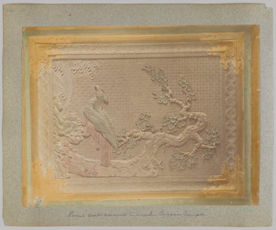 Wall panel of Tōshō-gū, Nikko, Japan (hand-coloured b/w photo) بواسطة مصور ياباني