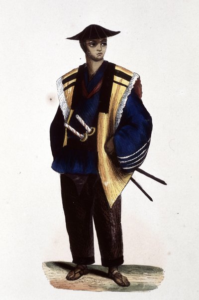 ضابط ياباني، 1860 (نقش) بواسطة المدرسة اليابانية