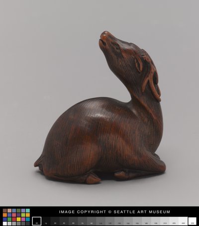 على غرار Netsuke على غرار الغزلان ، منتصف القرن التاسع عشر (العاج) بواسطة المدرسة اليابانية