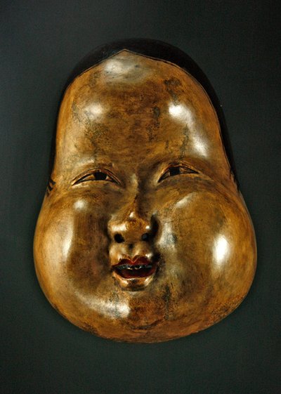 قناع Otafuku (ورق المعجن) بواسطة المدرسة اليابانية