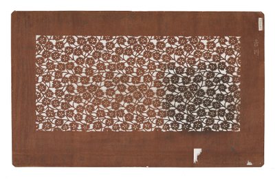 استنسل الورق (كاتاجامي) ، أواخر القرن التاسع عشر (ورق لحاء التوت معالج بالبرسيمون عصير) بواسطة المدرسة اليابانية
