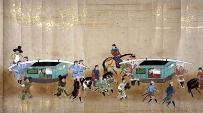 السفارة الكورية السادسة في اليابان في Meireki 1 في وقت خلافة Tokugawa Ietsuna في عام 1651 ، ربما بواسطة Kano Masunobu (1625-1694) (لوحة التمرير) (التفاصيل) (انظر أيضًا 79781) بواسطة المدرسة اليابانية