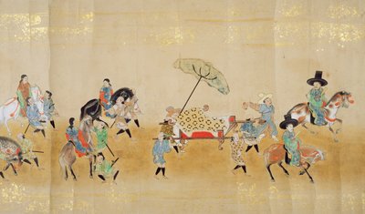 السفارة الكورية السادسة في اليابان في ميريكي 1 في وقت خلافة توكوغاوا إيتسوناس في عام 1651 ، ربما بواسطة كانو ماسونوبو (1625-1694) (لوحة التمرير) (التفاصيل) بواسطة المدرسة اليابانية