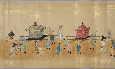 السفارة الكورية السادسة في اليابان في Meireki 1 في وقت خلافة توكوغاوا إيتسوناس في عام 1651 ، ربما بواسطة كانو ماسونوبو (1625-1694) (لوحة التمرير) (التفاصيل) (انظر أيضًا 79774 و 120823) بواسطة المدرسة اليابانية