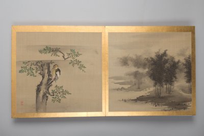 ثلاثون لوحة لطيور وزهور ومناظر طبيعية، أواخر القرن الثامن عشر (ألبوم؛ حرير) بواسطة المدرسة اليابانية
