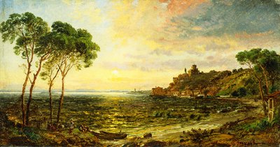 غروب الشمس فوق بحيرة Thrasemine ، 1887 بواسطة جاسبر فرانسيس كروبسي