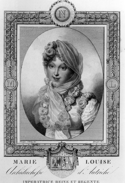 ماري لويز من النمسا (1791-1847) الزوجة الثانية لنابليون الأول ، إمبراطور فرنسا في 1810-1814 (نقش) بواسطة جان بابتيست (بعد) إيزابي