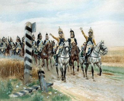 المركز الحدودي ، 23 لون التنين المائي بواسطة Edouard Detaille (1848-1912). القرن ال 19. باريس ، Musee de l'Armee بواسطة جان بابتيست إدوارد التفاصيل