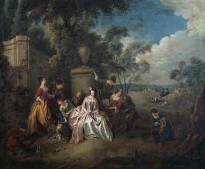 لقاء في الحديقة ، رسمها جان بابتيست باتر (1695-1736) ، زيت على قماش بواسطة جان بابتيست جوزيف باتر