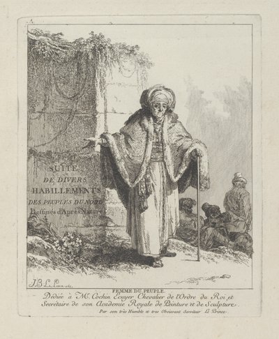 Woman of the People ، اللوحة الأولى من "Divers Habillements des Peuples du Nord" بواسطة جان بابتيست لو برنس