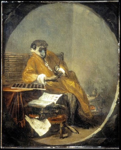 القرد - بواسطة JB Chardin بواسطة جان بابتيست سيميون شاردان
