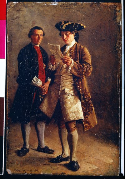 قراءة رسالة - رسم لإرنست ميسونييه (1815-1891) ، زيت على قماش بواسطة جان لويس إرنست ميسونييه