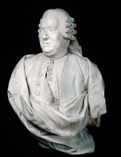 تمثال نصفي لنيكولاس بوجون (1718-86) (رخام) بواسطة جان أنطوان (أتر. إلى) Houdon