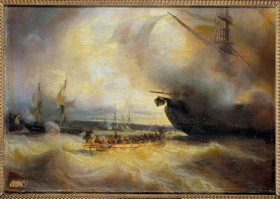 King Louis Philippe I and the royal family in the harbor of Cherbourg on September 3 بواسطة جان أنطوان ثيودور جودين