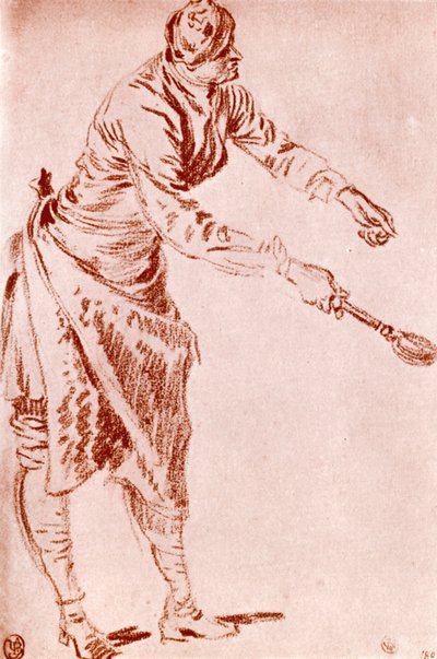 دراسة في Sanguine ، 1913. بواسطة جان أنطوان واتو