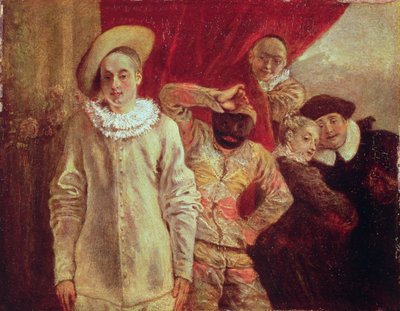 Harlequin ، Pierrot and Scapin ، ممثلون من Commedia dell&39;Arte بواسطة جان أنطوان واتو