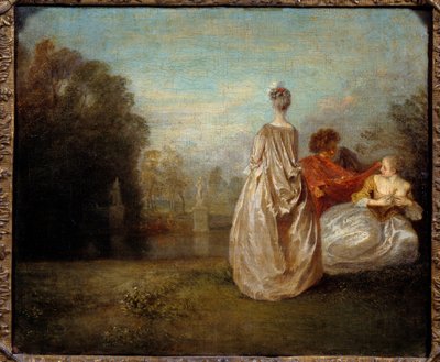 لوحة Les deux cousins ​​بواسطة جان أنطوان واتو (1684-1721) 1716 صن. 0.35x0.26 م بواسطة جان أنطوان واتو