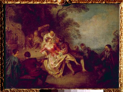 لقاء الكوميديين. لوحة جان أنطوان واتو (1684-1721) بواسطة جان أنطوان واتو