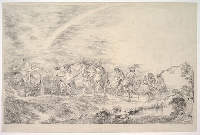 المجندين الذين سينضمون إلى الفوج ، كاليفورنيا. 1715-16. بواسطة جان أنطوان واتو