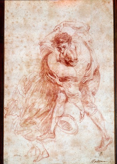 قبلة السحب بها دم جان أنطوان واتو (1684-1721). القرن ال 18. باريس ، متحف اللوفر بواسطة جان أنطوان واتو