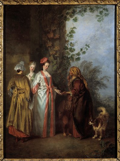 العراف. لوحة جان أنطوان واتو (1684-1721) بواسطة جان أنطوان واتو