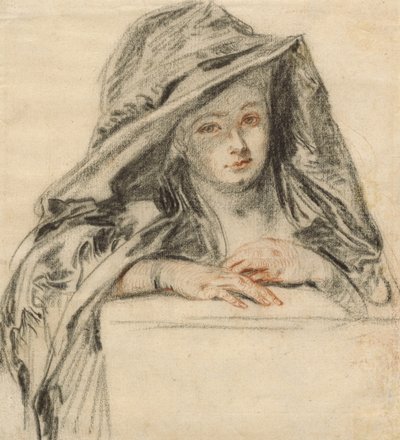 امرأة بالسواد ، ج .1719 بواسطة جان أنطوان واتو