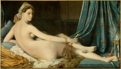 لوحة غراندي أوداليسك لجين أوغست دومينيك إنجرس (1780-1867) 1814 مقاس 0.91 × 1.62 م - غراندي أوداليسك. لوحة دومينيك إنجرس (1780-1867) بواسطة جان أوغست دومينيك إنجرس