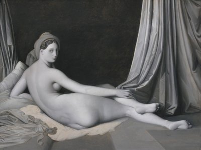Odalisque in Grisaille ، حوالي 1824 - 1834 (زيت على قماش) بواسطة جان أوغست دومينيك إنجرس