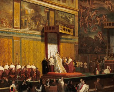 البابا بيوس السابع في كنيسة سيستين ، 1814 بواسطة جان أوغست دومينيك إنجرس