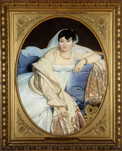 صورة مدام ريفيير (1773-1848) زوجة بواسطة فيليبرت ريفيير لوحة لجين أوغست دومينيك إنجرس (1780-1867) 1806 صن. 1.16 × 0.9 م - - مدام فيليبرت ريفيير ، ني ماري فرانسواز جاكيت بيبيان بلوت دي بورغارد (1773-1848). اللوحة بواسطة جان بواسطة جان أوغست دومينيك إنجرس