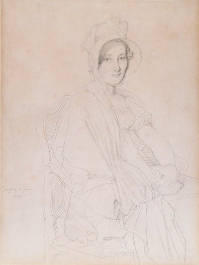 صورة ماري ماركوز ، في وقت لاحق Vicomtesse de Senonnes de Senonnes ، 1813 (قلم رصاص على ورق منسوج) بواسطة جان أوغست دومينيك إنجرس