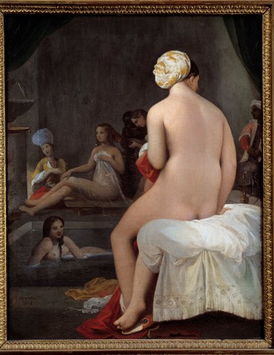 المستحم الصغير. داخل لوحة الحريم بواسطة جان أوغست دومينيك إنجرس (1780-1867). 1828. ح. 0،35 × 0،27 م. بواسطة جان أوغست دومينيك إنجرس