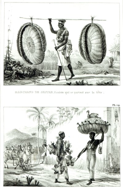 سلال رأس وبائع دواجن ، من "Voyage Pittoresque et Historique au Bresil" بواسطة جان بابتيست (بعد) ديبريه