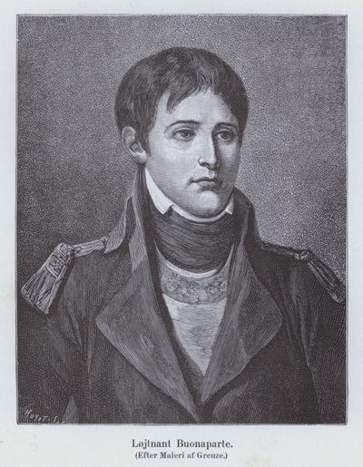 نابليون بونابرت بصفته ملازمًا شابًا للمدفعية ، c1785 (litho) بواسطة جان بابتيست (بعد) غريوز