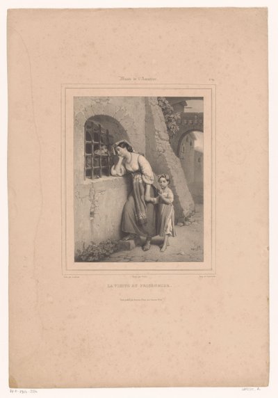 امرأة وطفل يزوران سجينًا La visite au prisonnier (العنوان على الكائن) متحف عاشق الفن (عنوان السلسلة) Musée de l'amateur (عنوان السلسلة على الكائن) بواسطة فيلر