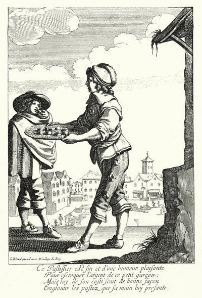 The Pie Seller (engraving) بواسطة جان بابتيست الكسندر (بعد) لو بلوند