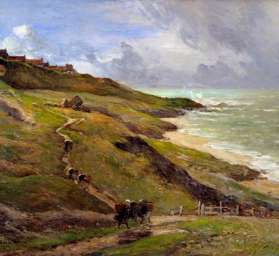 صخور المناظر الطبيعية من Equihen على ساحل بريتون. التفاصيل. لوحة رسمها أنطوان جيلميه (1843-1918) 1910 متحف روان للفنون الجميلة بواسطة جان بابتيست أنطوان جويلميت