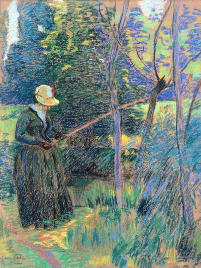 Madame Guillaumin Fishing ، c.1894 (باستيل) بواسطة جان بابتيست أرماند جيومين