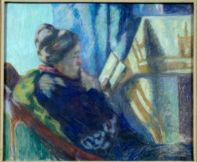 قراءة امرأة عجوز تقرأ كتابًا على كرسيها. لوحة لجين بابتيست أرماند غيومين (1841-1927) القرن التاسع عشر ميتز ، متحف الفنون الجميلة بواسطة جان بابتيست أرماند جيومين