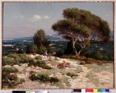 رعاة على مرتفعات سانت لوب في مرسيليا لوحة بقلم جان بابتيست بودان (1856-1922) ديم. 48x63 سم إشارة إلزامية: جمعيات الأساس بخصوص بروفانس ، مرسيليا بواسطة جان بابتيست بودان