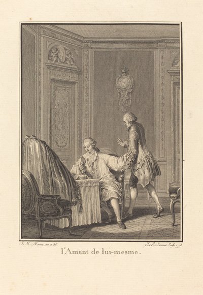 محب لنفسه بواسطة Jean Baptiste Blaise Simonet after Jean Michel Moreau