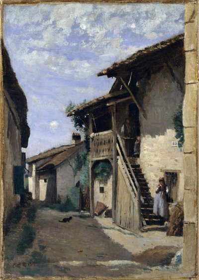 شارع القرية: Dardagny ، 1852 ، 1857 ، أو 1863. بواسطة جان بابتيست كميل كوروت