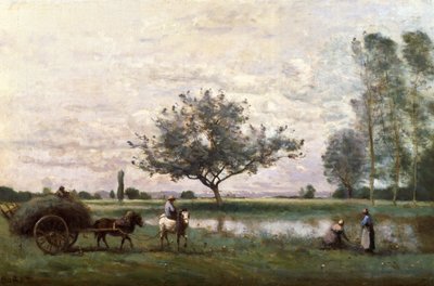 Haycart بجانب النهر بواسطة جان بابتيست كميل كوروت