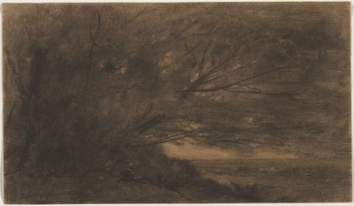 المناظر الطبيعية الشجرة الكبيرة ، ج. 1865-1870. بواسطة جان بابتيست كميل كوروت