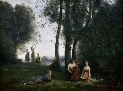 Le Concert Champêtre (حفل موسيقى الريف). حوالي 1857-58 بواسطة جان بابتيست كميل كوروت