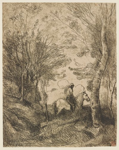 Le Grand Cavalier Sous Bois (The Large Rider in the Woods) بواسطة جان بابتيست كميل كوروت