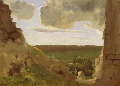 أطلال العصور الوسطى ، c.1828-30 (زيت على قماش مثبت على متن) بواسطة Jean Baptiste Camille Corot