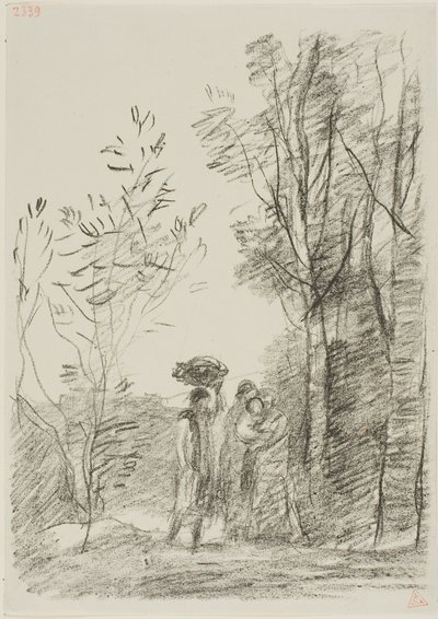 لقاء في الغابة بواسطة Jean-Baptiste-Camille Corot