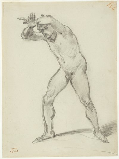 يقف ذكر عارية بواسطة Jean-Baptiste-Camille Corot